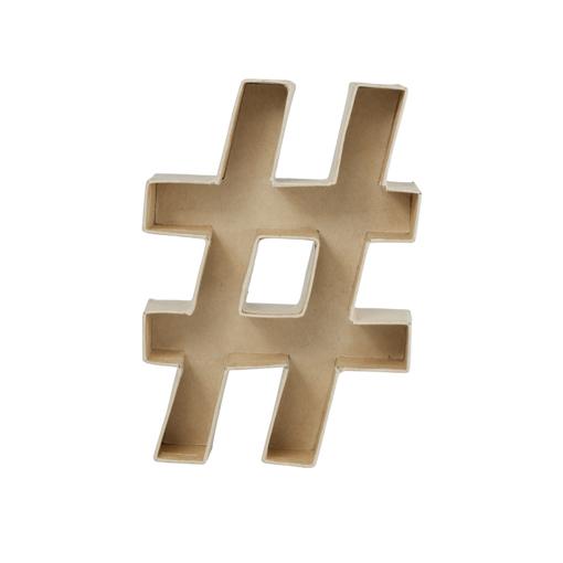 Symbole creux en papier mâché - hashtag